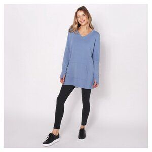 Cuddl Duds Womens XLP V Neck Comfort Lounge Tunic Top In Cornet Athleisure Comfy